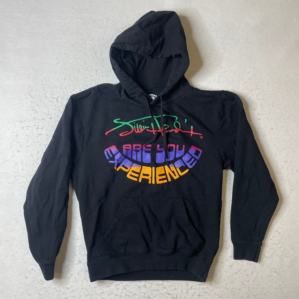 Jimi Hendrix Authentic Hoodie Black Graphic Print Pullover Size S‎ P